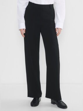 Aritzia babaton Agency Pant Mirror Crepe High-rise black trousers #101340